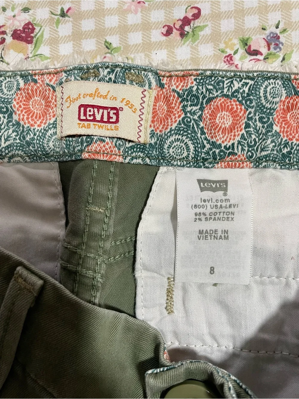 Levi's Olive Green Chino Shorts